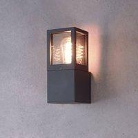 Deko-Light Facado II outdoor wall lamp, grey/smoke grey, width 11 cm, IP65
