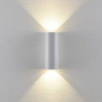 Deko-Light CAN outdoor wall lamp, white, 2-bulb, 8 cm, IP65, metal, GU10