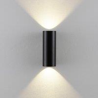 Deko-Light CAN outdoor wall lamp, black, 2-bulb, 8 cm IP65 metal GU10