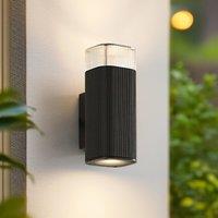 Lindby Halvar outdoor wall lamp, black, 20 cm, 2 x GU10, IP65