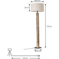 Lucande Jorvan floor lamp, cream, eucalyptus, linen