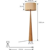 Lucande Fabrena floor lamp, natural colour, bamboo, height 138 cm