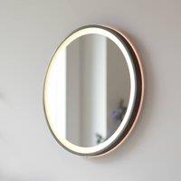 Paul Neuhaus VIDRO LED wall mirror, grey, 46 cm, power bank, switch