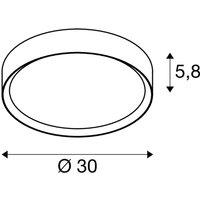 SLV LED ceiling lamp Decona, 30 cm, white/gold, metal