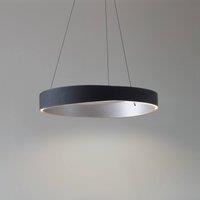 Lucande Daelor LED pendant light, black/aluminium, CCT, dimmable