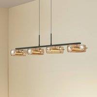 Lucande LED pendant light Martis, amber, 4-bulb, dimmable