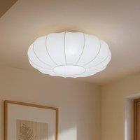 Lindby Helin ceiling light, white, 60 cm, textile, 3 x E27