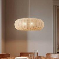 Lindby Helin pendant light, beige, 70 cm, textile, 3 x E27