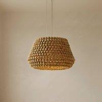 Lucande Melori pendant light, wood, natural colour, 51 cm, E27