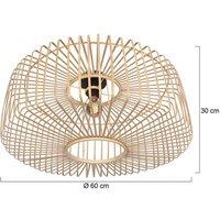 Steinhauer Bloeba ceiling light, 60 cm, wood, natural, E27