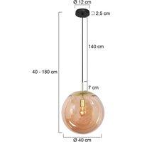 Steinhauer Bollique pendant light, brass, 40 cm, glass, 1-bulb, ball