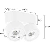 Steinhauer LED ceiling spotlight Fez, white, 2-bulb, metal, swivelling