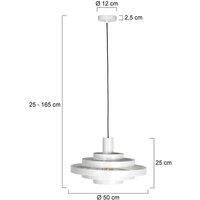 Steinhauer Halo Cirque pendant light, white, metal, 50 cm, E27