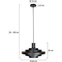 Steinhauer Halo Cirque pendant light, black, metal, 50 cm, E27