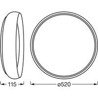 OSRAM LED ceiling lamp ORBIS LIVIA, 52 cm, grey, metal, dimmable