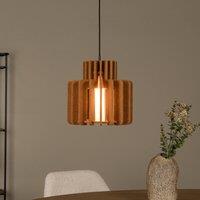 Lucide Rollo hanging light, terracotta, 31 cm, fabric/metal/glass