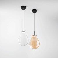 Fabas Luce LED pendant light Noa, amber, glass, 25 cm, CCT, dimmable