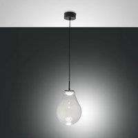 Fabas Luce Noa LED pendant light, clear, glass, 25 cm, CCT, dimmable