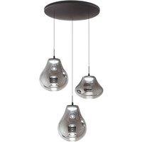 Fabas Luce Deva LED pendant light, 3-bulb, 50 cm, grey, CCT, dimmable