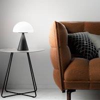 Fabas Luce LED table lamp Blip, black/white, glass, CCT, touch dimmer