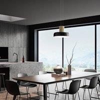 Fabas Luce LED pendant light Lunar, black/gold, glass, CCT, dimmable