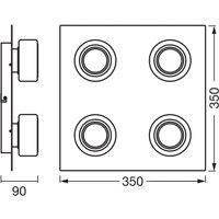 OSRAM ORBIS FLAME LED ceiling light, chrome, 4-bulb, CCT IP44
