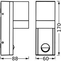 OSRAM ENDURA CLASSIC ISIDOR outdoor wall lamp with sensor, dark grey
