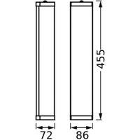 OSRAM BATHROOM wall lamp, chrome Length 46 cm Metal/glass IP44