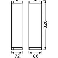 OSRAM wall lamp BATHROOM black length 46 cm metal/glass IP44