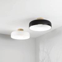 Fabas Luce LED ceiling lamp Lunar, black, glass, 42 cm, CCT, dimmable