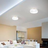 Fabas Luce LED ceiling lamp Lunar, white, glass, 42 cm, CCT, dimmable