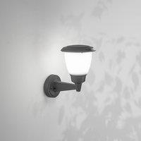 Fabas Luce Thiago outdoor wall lamp, dark grey, metal, 20 cm, E27, IP54