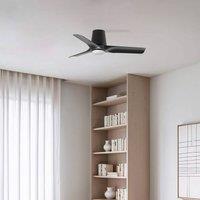 FARO BARCELONA LED ceiling fan Hey, black, DC, quiet, 90 cm, CCT
