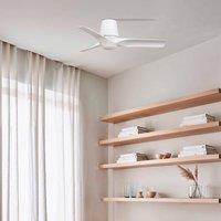 FARO BARCELONA LED ceiling fan Hey, white, DC, quiet, 90 cm, CCT