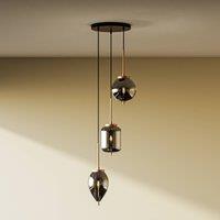 Lucande Elani pendant light, 3-bulb, 36 cm, glass