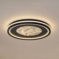 Lucande Tillian LED ceiling lamp, black/gold, 50 cm, dimmable