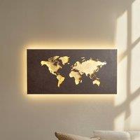 Lucande LED wall light World, rust/gold, 60 cm x 30 cm