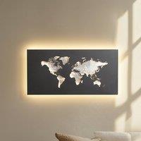 Lucande LED wall light World, anthracite/silver, 60 cm x 30 cm