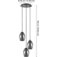 EGLO Stars Of Light Estanys pendant light, black, 3-bulb