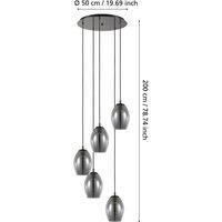 EGLO Stars Of Light Estanys hanging light, black, 5-bulb, round
