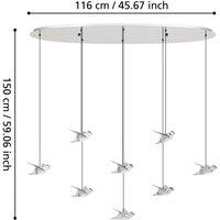 EGLO Stars Of Light LED hanging light Paratebueno, chrome, 8-bulb