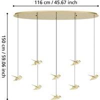 EGLO Stars Of Light LED hanging light Paratebueno brass 8-bulb