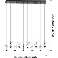 EGLO Stars Of Light LED pendant lamp Pianopoli, black, L. 87 cm