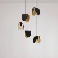 EGLO Stars Of Light hanging light Serenara, 5-bulb, black/gold