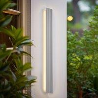 Lucande Melira LED outdoor wall light, length 100 cm, grey