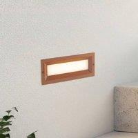 Lucande LED recessed wall light Lachlain, rust, 25 cm, IP65