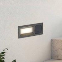 Lucande LED recessed wall lamp Lachlain, anthracite, power point