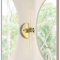 Searchlight Aberdeen LED bathroom wall lamp, height 34 cm, brass-coloured, 2-bulb.
