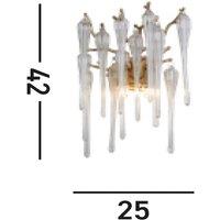 Searchlight Heritage wall light, width 25 cm, gold-coloured/clear, glass