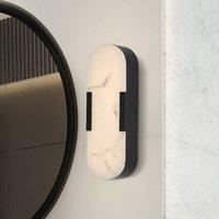 Searchlight Opaline LED bathroom wall lamp, height 35 cm, black, metal/resin